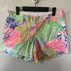 Lilly Pulitzer Callahan Shorts Colorful Multicolor‎ Print Cotton Womens Size 4
